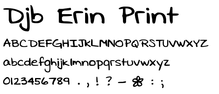 DJB ERIN print font